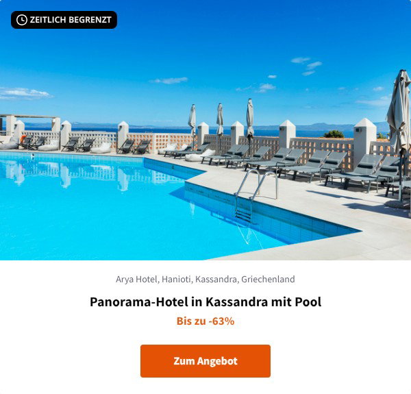 Panorama-Hotel in Kassandra mit Pool