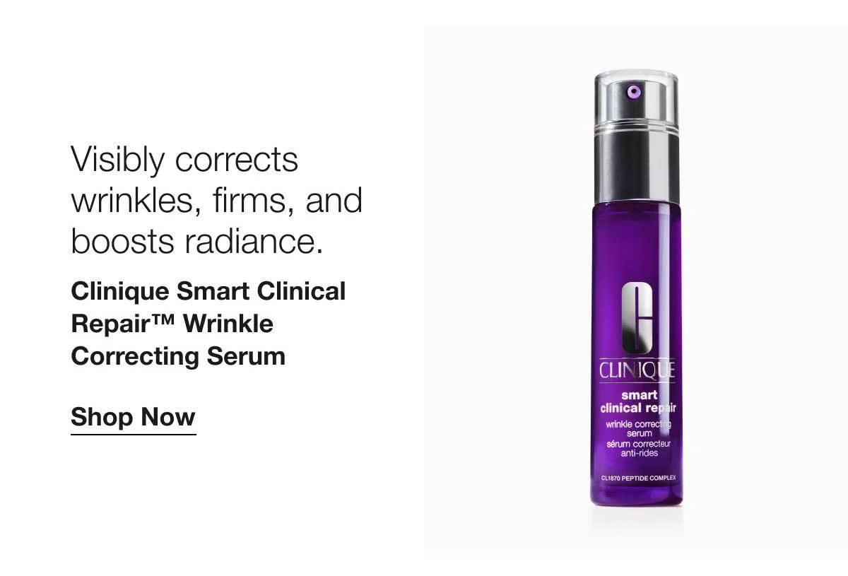 Visibly corrects wrinkles, firms, and boosts radiance. | Clinique Smart Clinical Repair™ Wrinkle Correcting Serum | Shop Now
