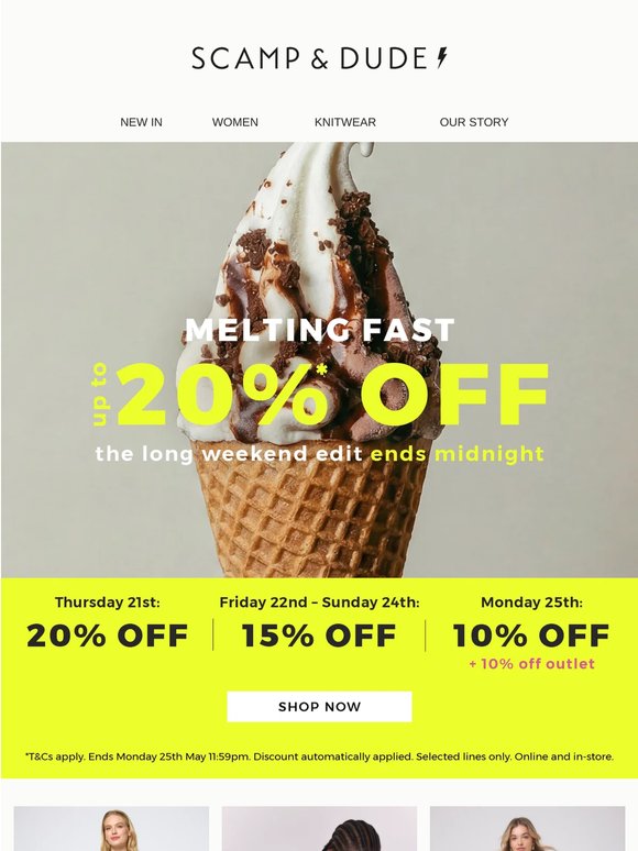 Up to 20% off is melting... ⚡