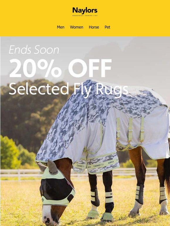 Ends Soon | 20% OFF Selected Fly Rugs