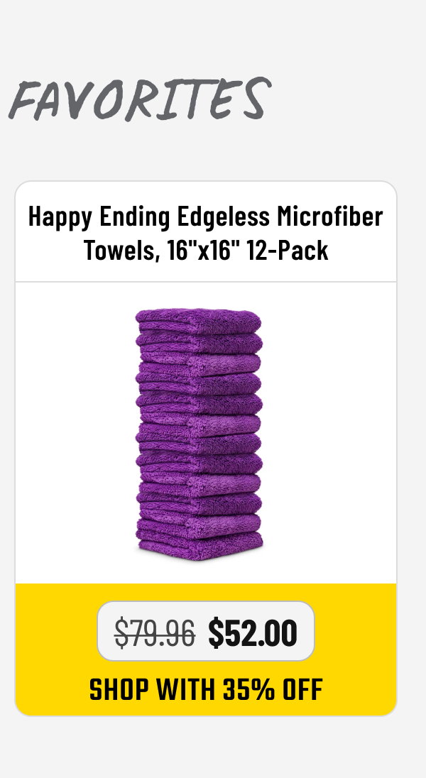 Happy Ending Edgeless Microfiber Towels, 12-pack