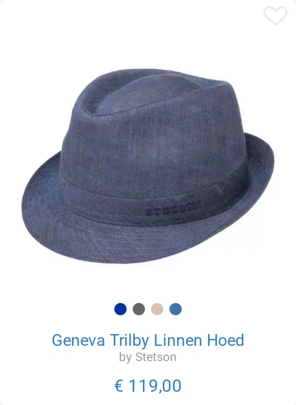 Geneva Trilby Linnen Hoed by Stetson