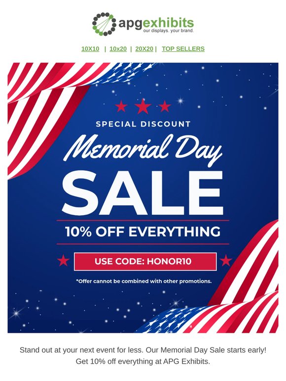 10% Off Everything – Memorial Day Sale