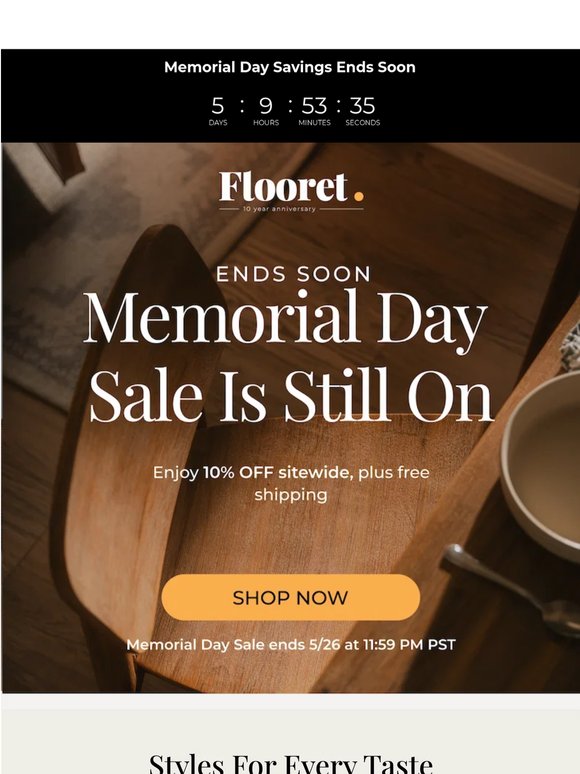 Memorial Day Savings on Every Floor