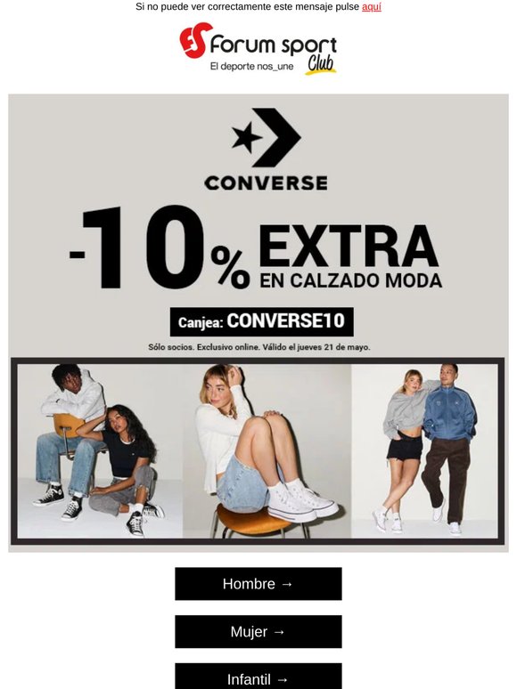 -10% EXTRA en CONVERSE ¡sólo hoy!