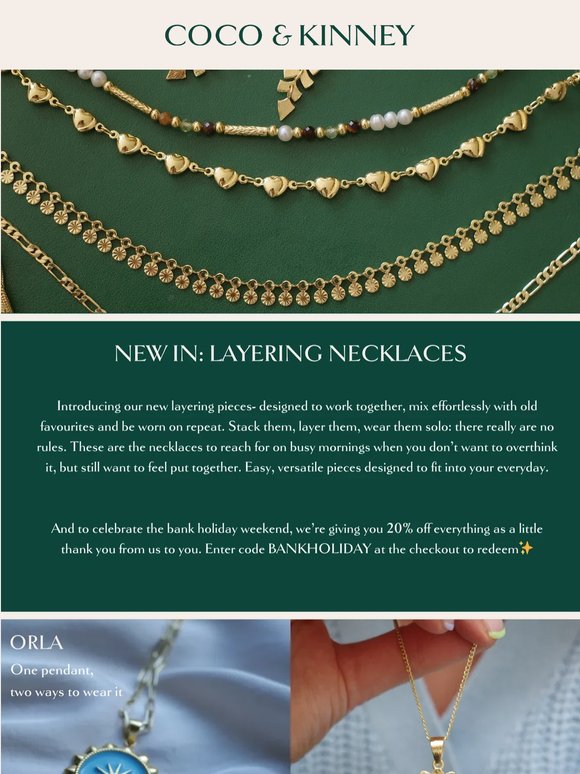 New in & 20% off