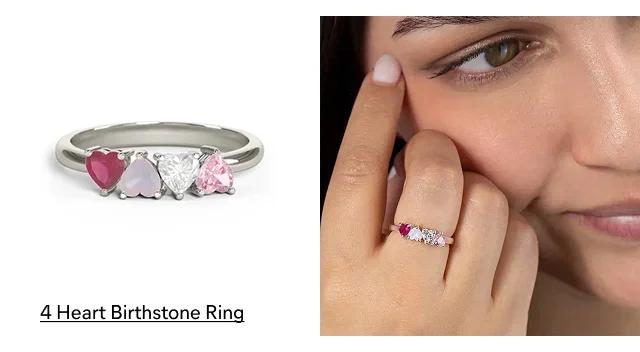 Heart Birthstone Ring