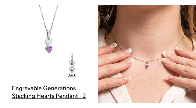 Engravable Generations Stacking Hearts Pendant