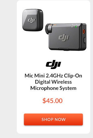 DJI Mic Mini 2.4GHz Clip-On Digital Wireless Microphone System