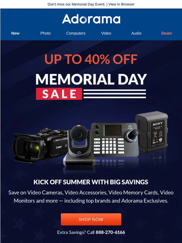 ⏳ Clock's Ticking: Up to 40% OFF Memorial Day Sale