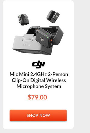DJI Mic Mini 2.4GHz 2-Person Clip-On Digital Wireless Microphone System
