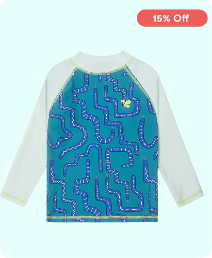UV Protective Rash Vest Green Snake