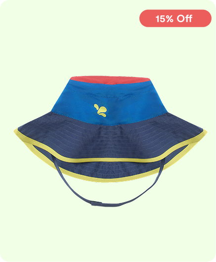 UV Protective Sun Hat Blue Colourblock