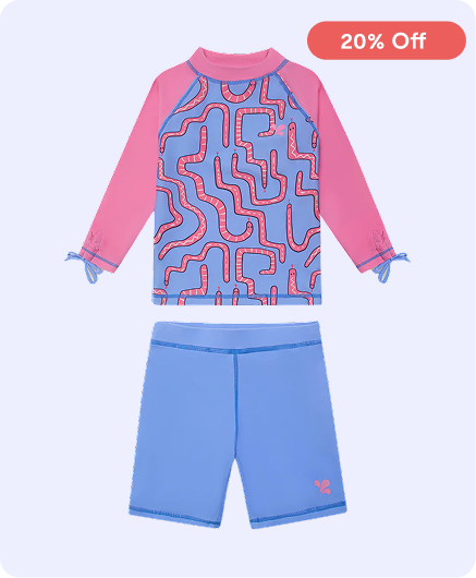 UV Protective Surf Set Pink Snake