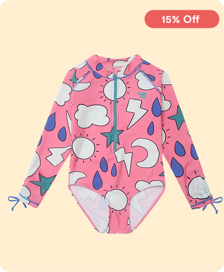 UV Protective Long Sleeve Swimsuit Pink Weather