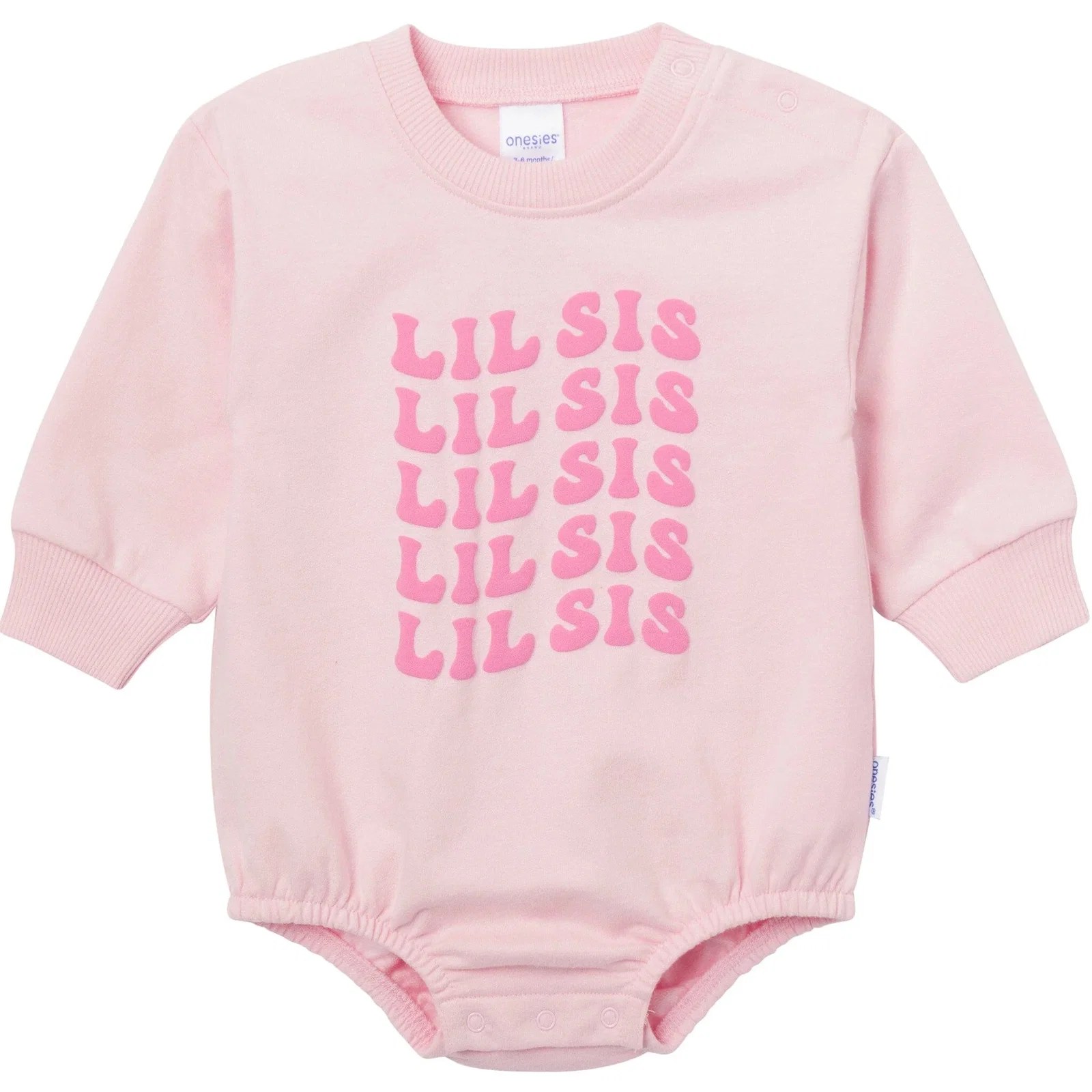 Baby Girls Lil' Sis Sweatshirt Bubble Romper