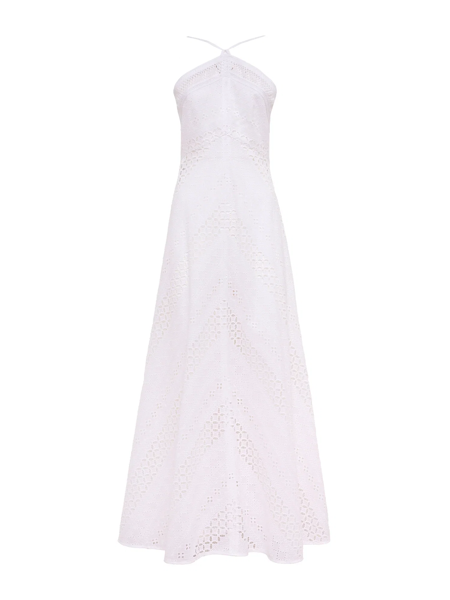 Image of Castiglione Broderie Anglaise Cotton Halter Midi Dress