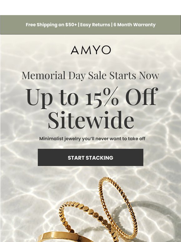 Memorial Day Sale Starts Now