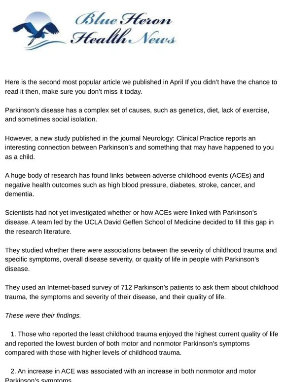 Is Parkinson’s Caused By This Childhood Event?