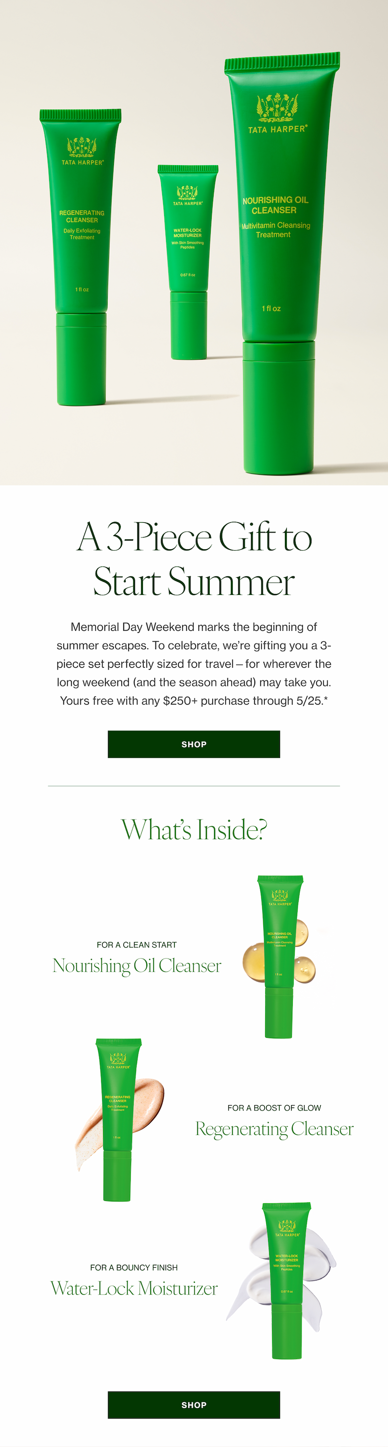 Memorial Day Weekend marks the beginning of summer escapes. To celebrate, we’re offering loyalty members early access to a 3-piece gift designed to move effortlessly with you—wherever the long weekend, and the season ahead, may take you. Yours with any $250+ purchase through 5/25.* 