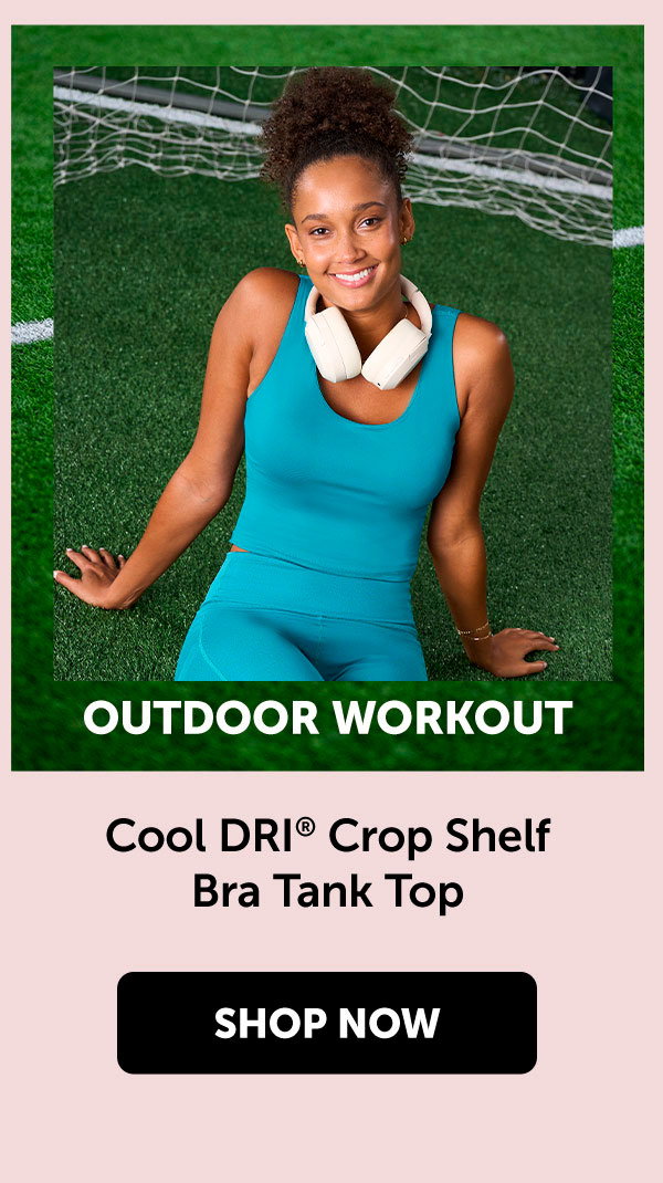 Cool DRI Women’s Crop Tank with Built-In Shelf Bra