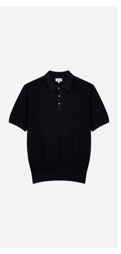Retro Knit Sweater Polo In Navy