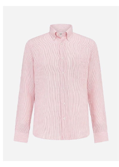 Pitt Linen Shirt In Pink And White