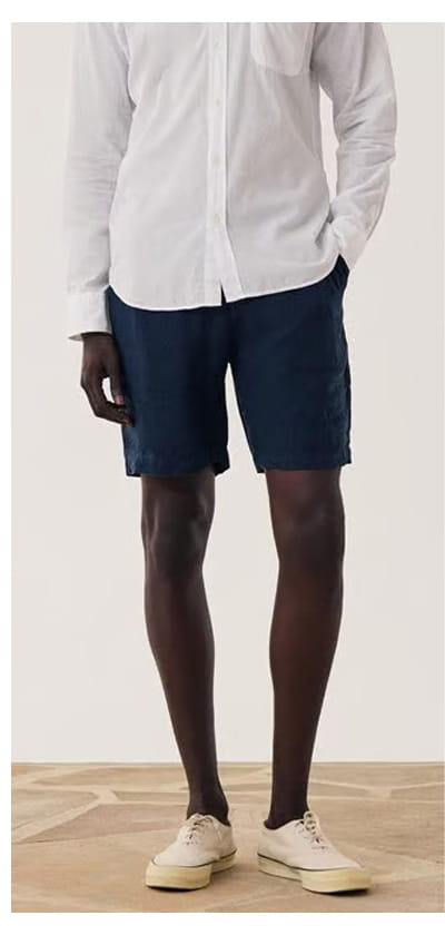 Joggy Linen Short In Navy Blue