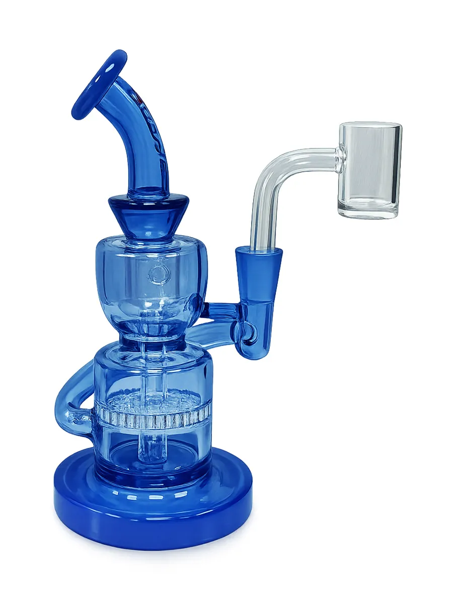 Image of 5.2" Crave Blue Perc Barrel Chamber Recycler
