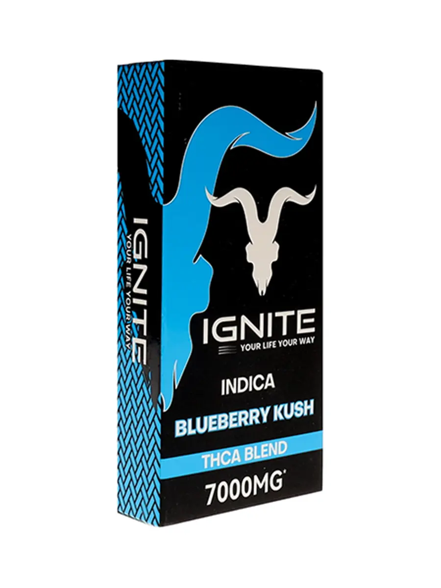 Image of Blueberry Kush Ignite THC-A Blend Disposable 7000mg