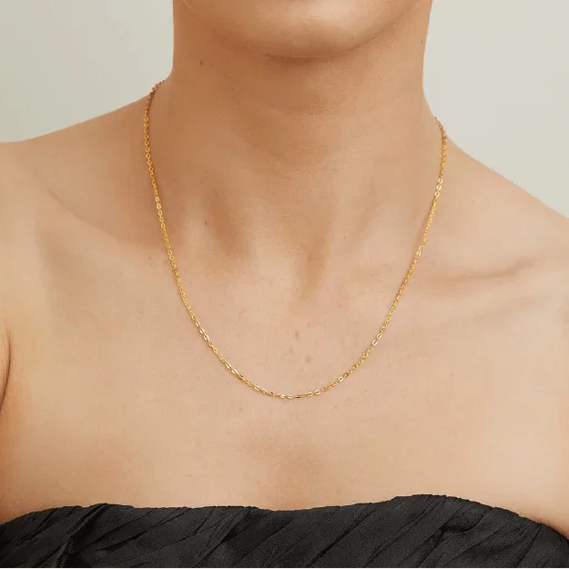 45cm Flat Cable Chain in 9kt Yellow Bonded Gold
