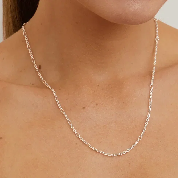 50cm 2mm Width Figaro Chain in Sterling Silver
