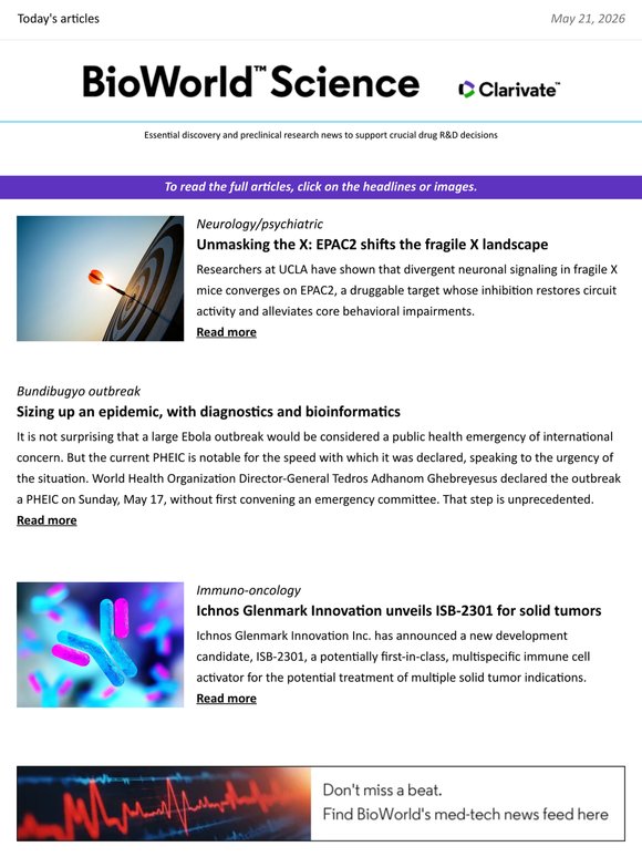 Full edition: Ichnos Glenmark’s new development candidate; new fragile X target and more