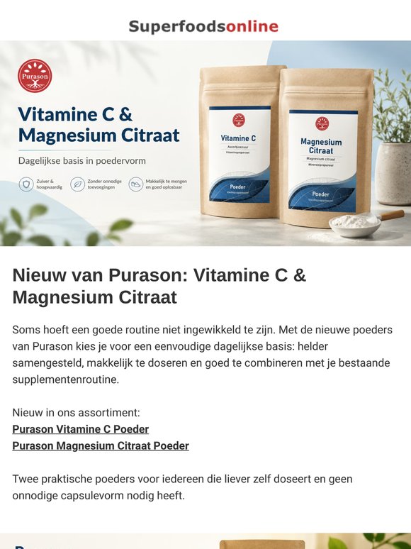 Nieuwe Purason Producten!