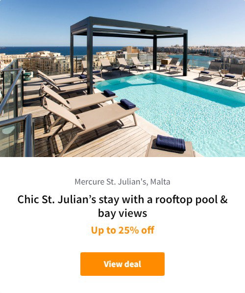 Chic St. Julian%27s stay with a rooftop pool &amp; bay views