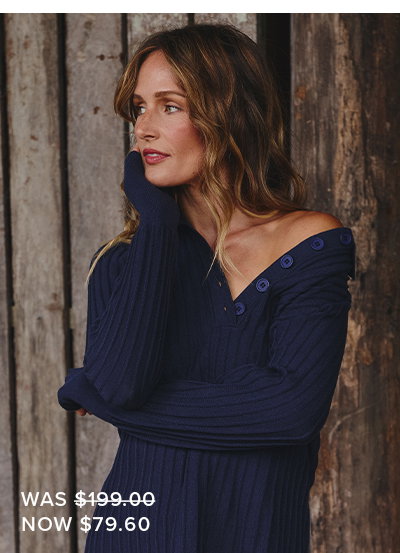 Shop Knitted Collared Jumper in Navy