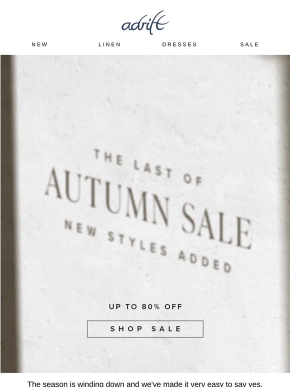 Last of Autumn starts now.