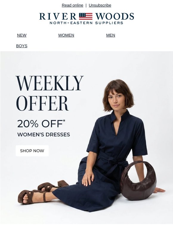 Weekly offer: 20% off women's dresses