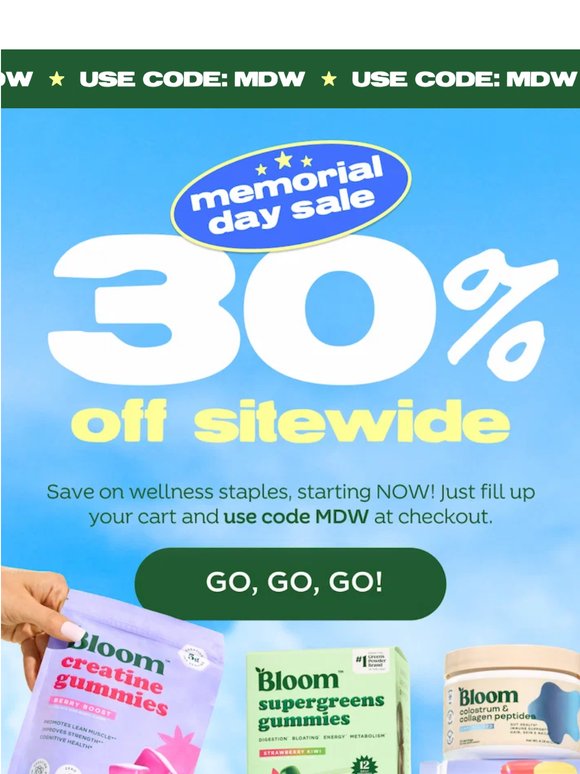 STARTS NOW: 30% OFF!! 📣