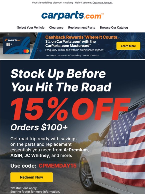 Roll On With 15% OFF Orders $100+ 🚗