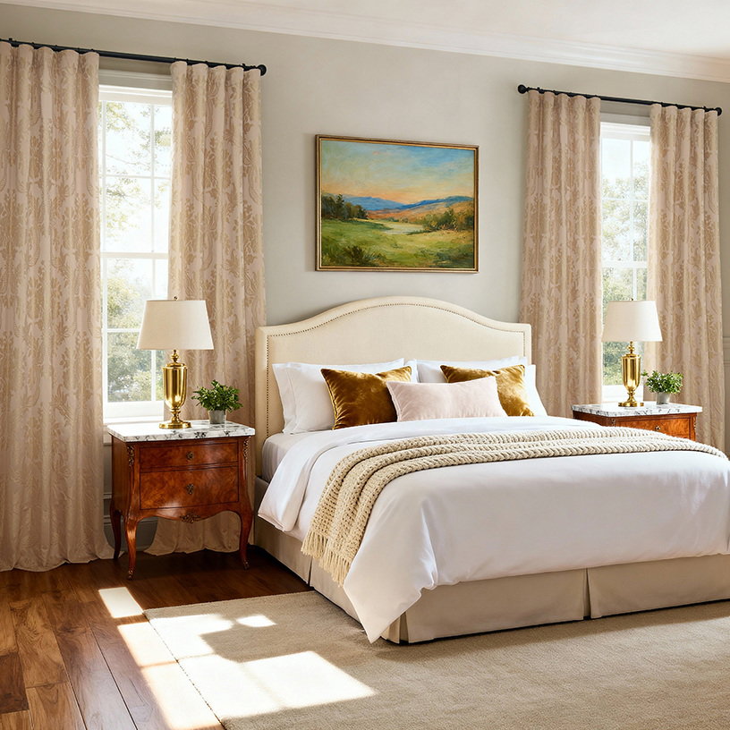 Faux Silk Jacquard Curtains