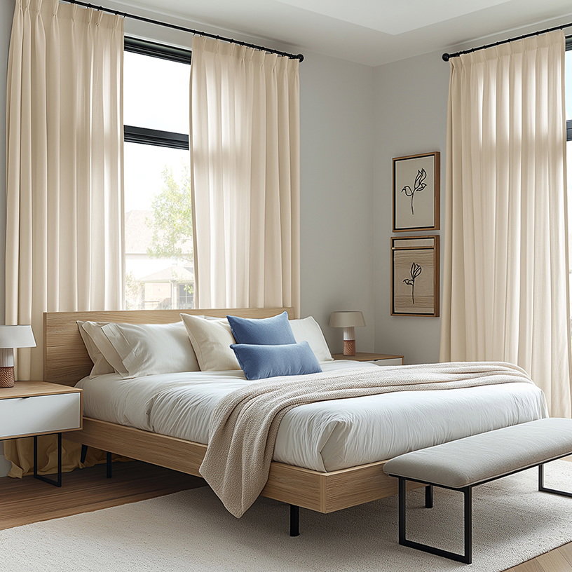 Cotton Seed Textured Faux Linen Sheer Curtain