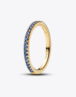 Sparkling Blue Half-Eternity Band Ring