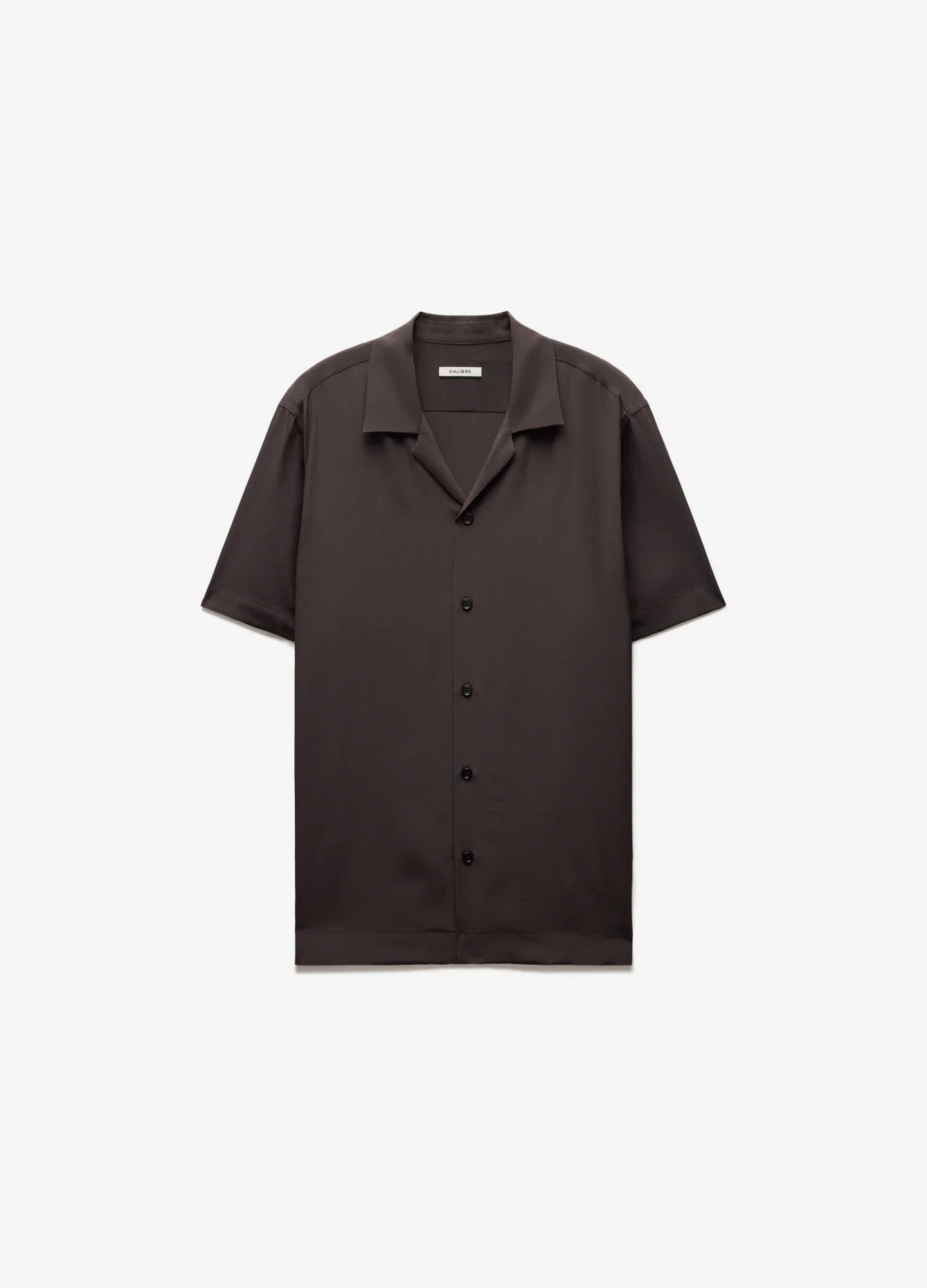 Image of Camp Collar Silk Shirt Espresso