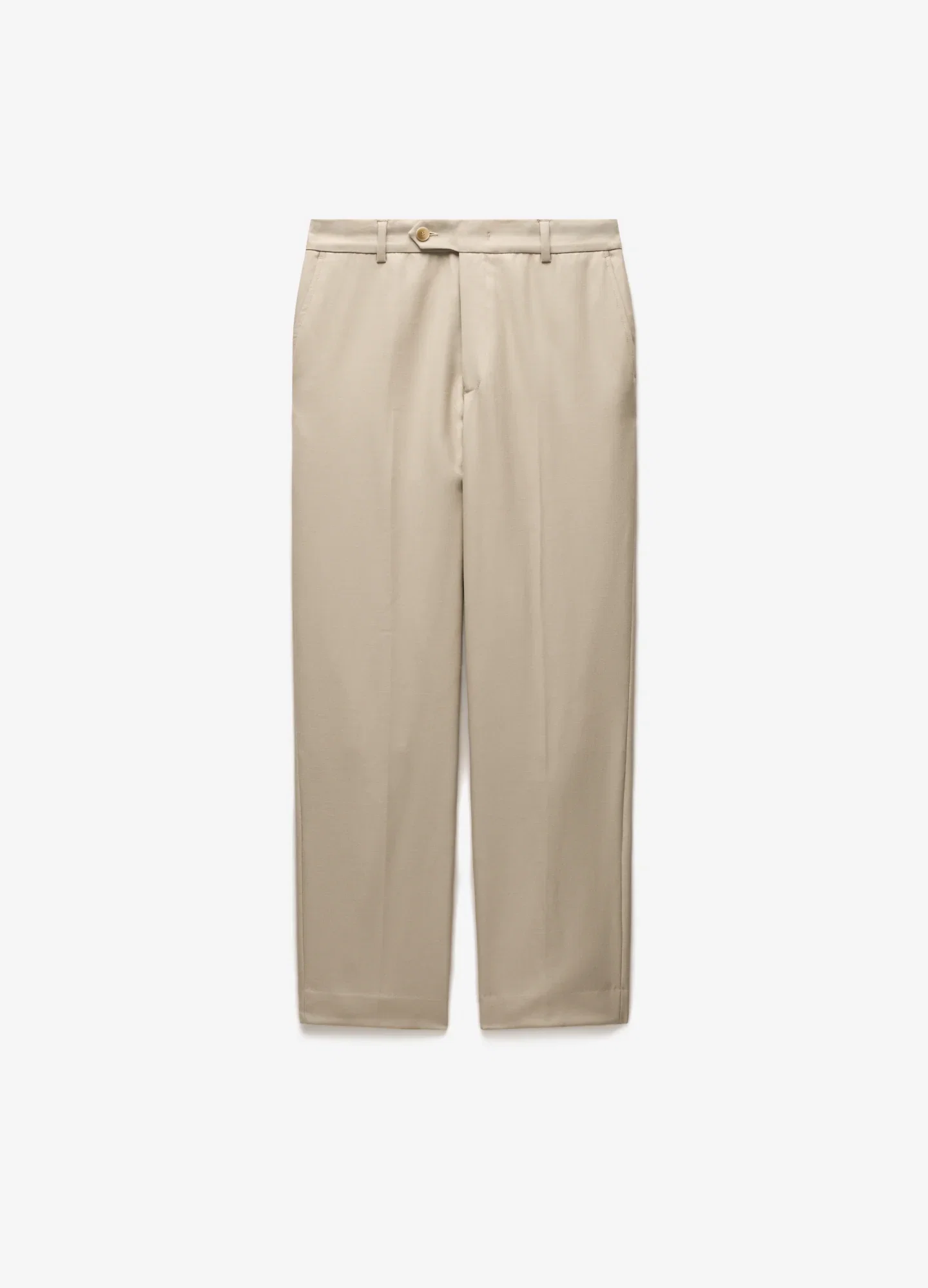 Image of Straight Leg Wool Pants Sand