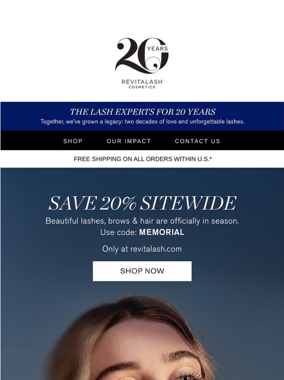 20% savings sitewide start now