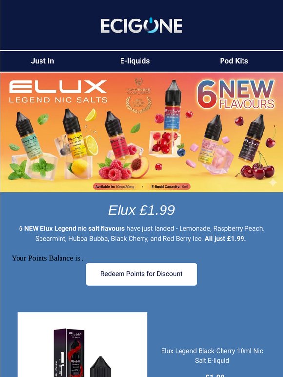 😍6 NEW Elux Legend Flavours😍
