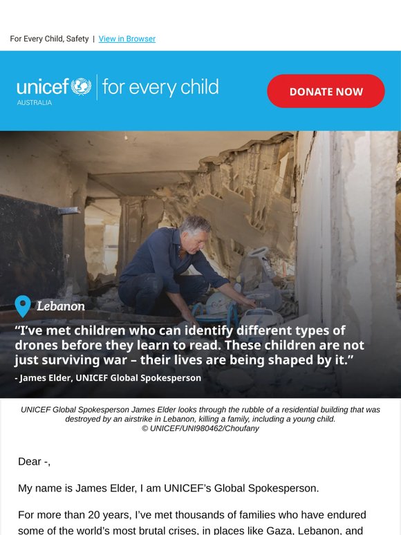 ✉️ A letter from Lebanon – what James Elder is seeing right now