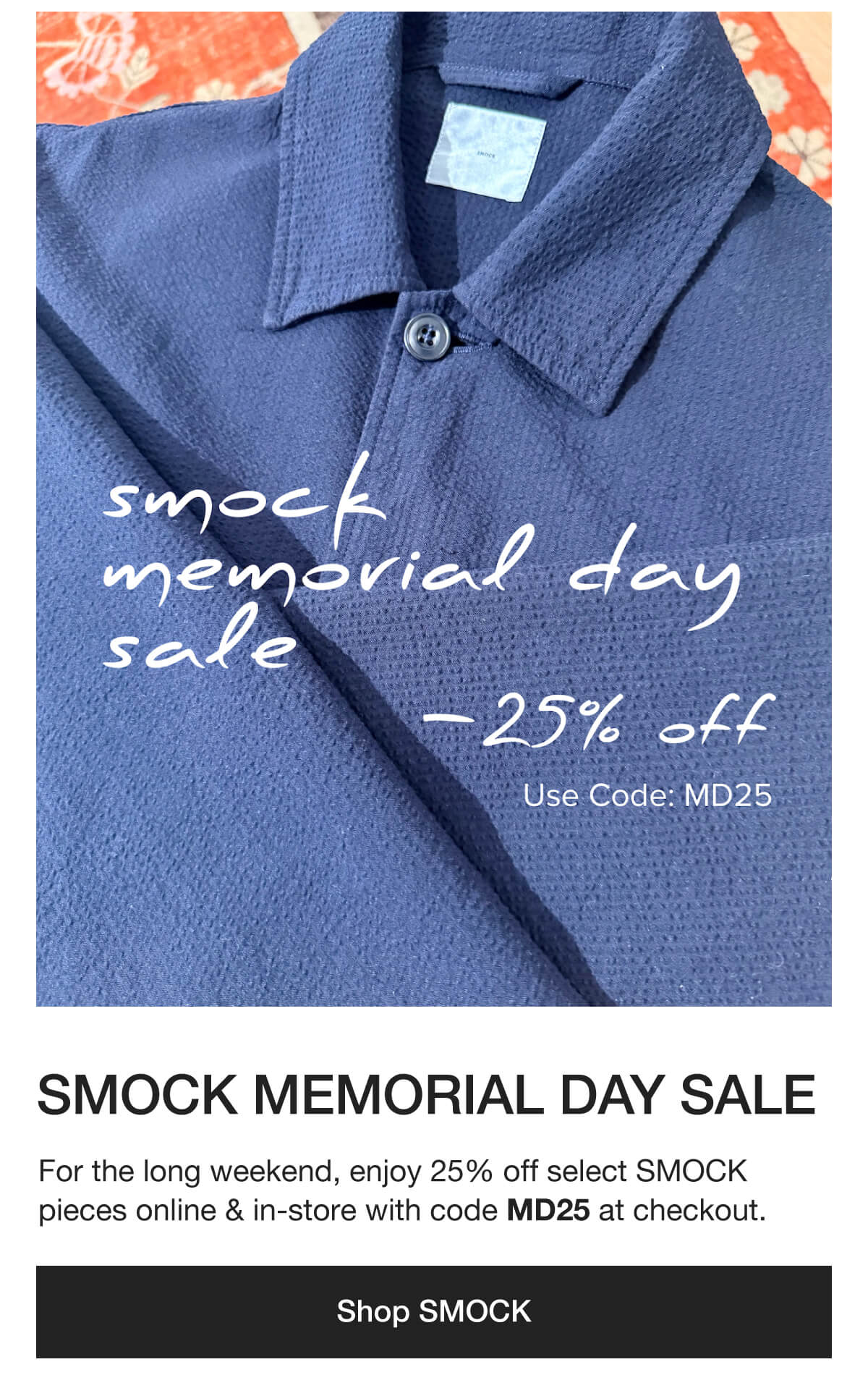 SMOCK Memorial Day Sale