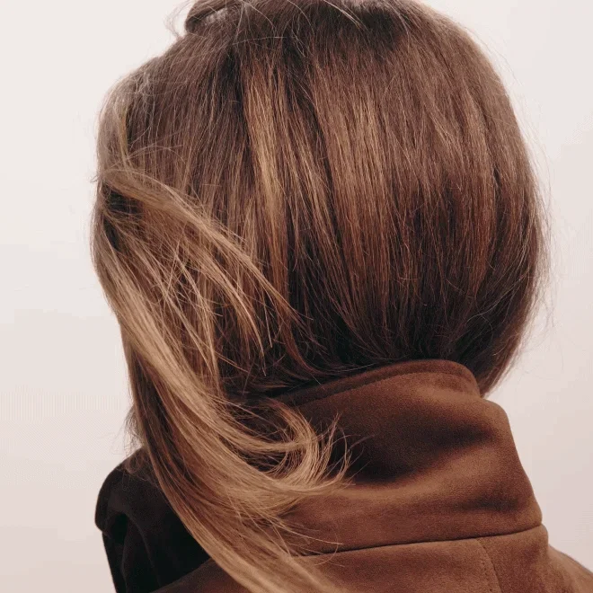 Hair moving in wind